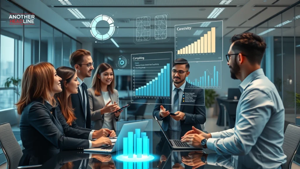 business team using ai-generated holographic charts for productivity and decision-making – iaoegynos2