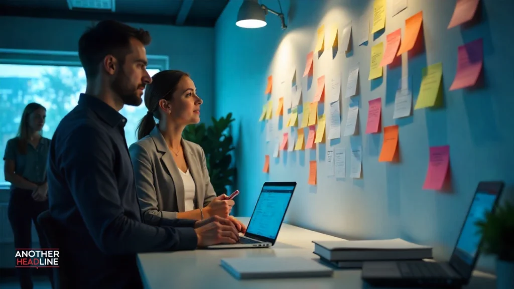 team analyzing customer feedback and charts- find your saas niche