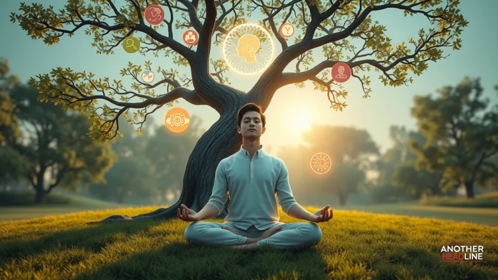 person meditating under a tree with mindfulness, dreams, and goals icons – dreamwithjeff.com
