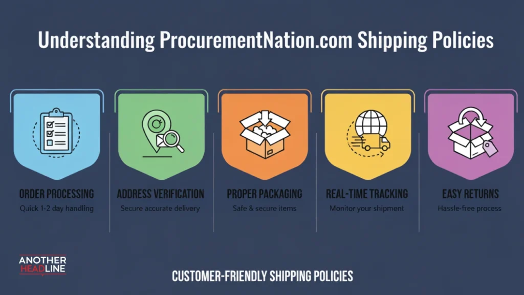 procurementnation.com shipping policies with tracking, packaging