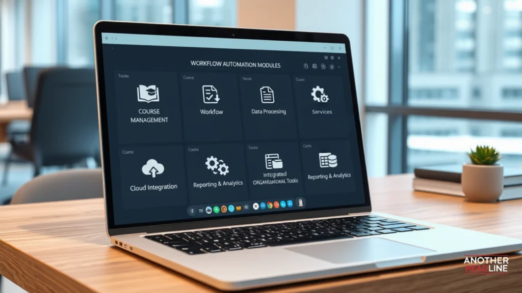 digital workspace with workflow modules on laptop for problem on llekomiss software