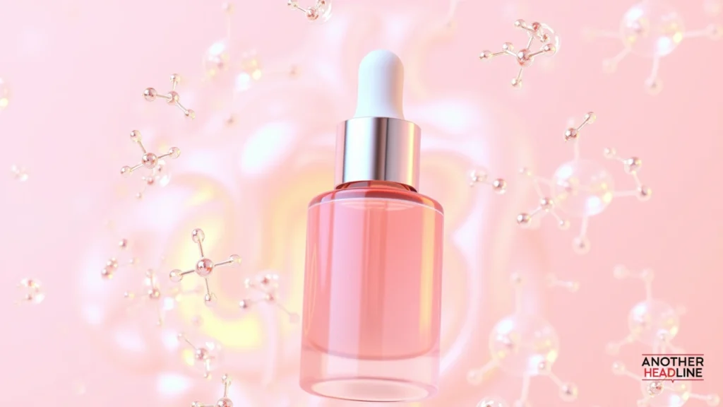 dyxrozunon cosmetic serum with glowing molecules, representing smooth and stable formulas