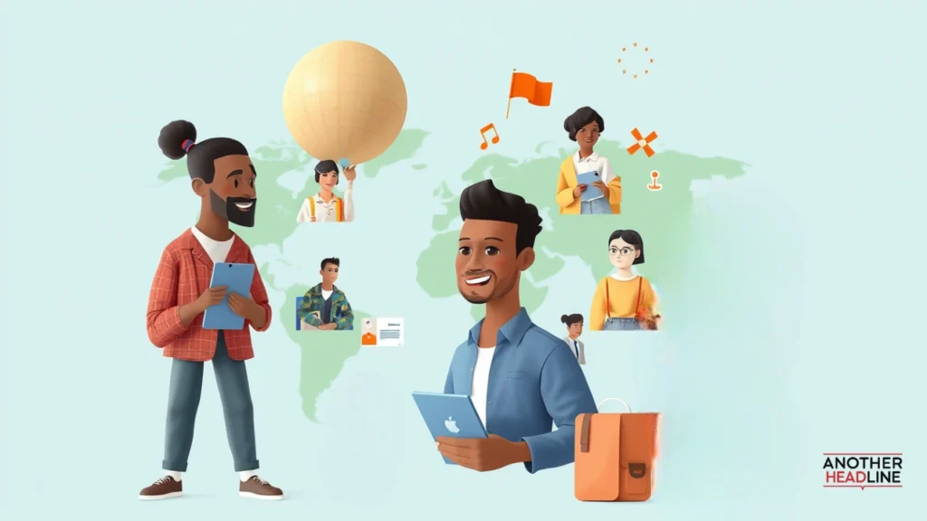 fesbuka’s digital ecosystem, symbolizing empowerment and global opportunity