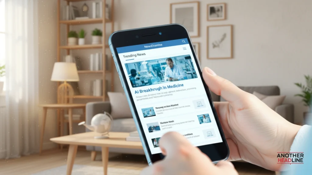 man reading news on phone- newsexamine