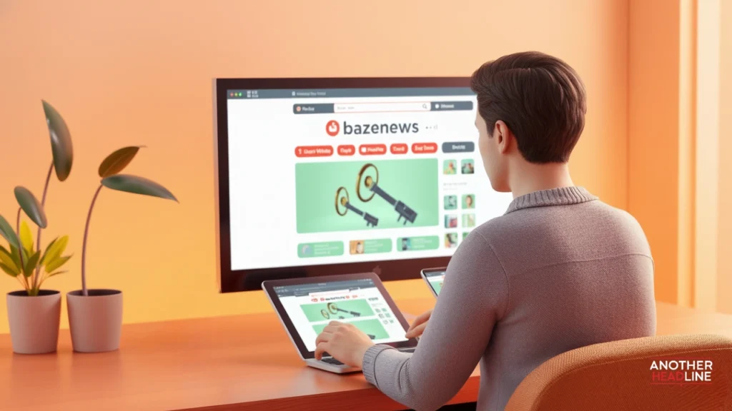 person browsing bazenews on desktop, tablet, and mobile