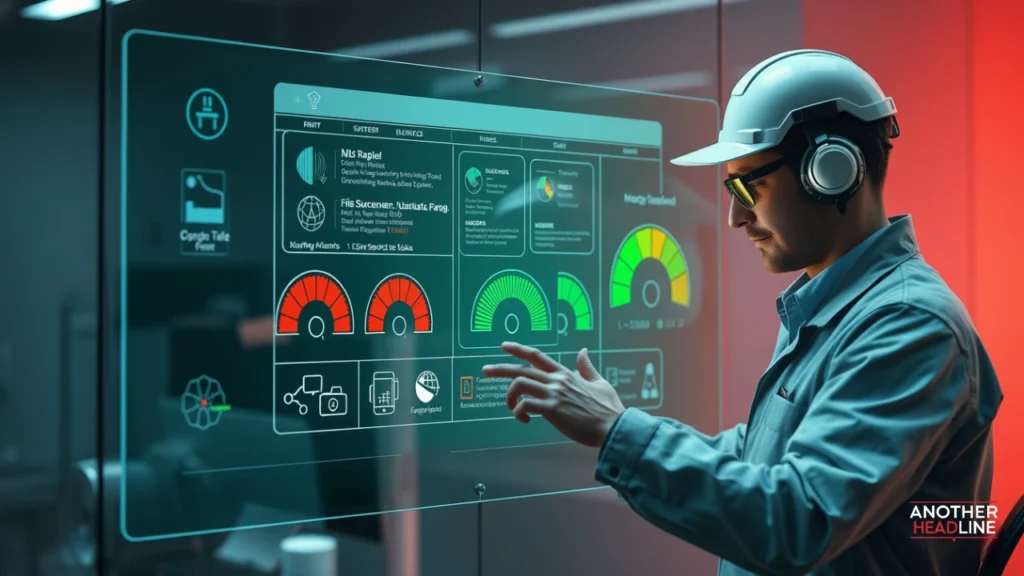 computer engineer using a transparent touchscreen to fix system issues with repair tools- the error 8379xnbs8e02328ws code
