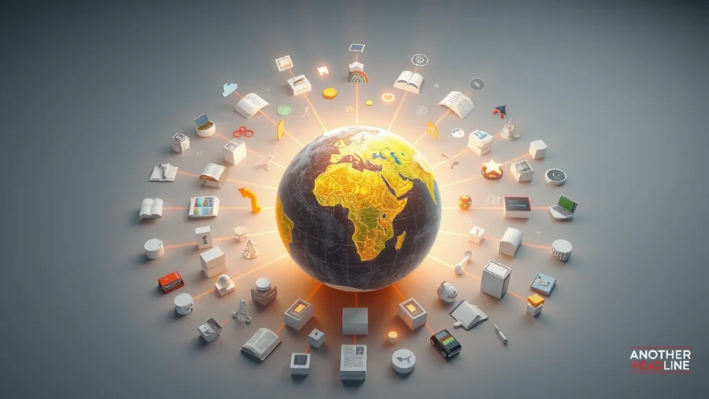 glowing Earth with knowledge icons define global information hub — globeinsightblog.com