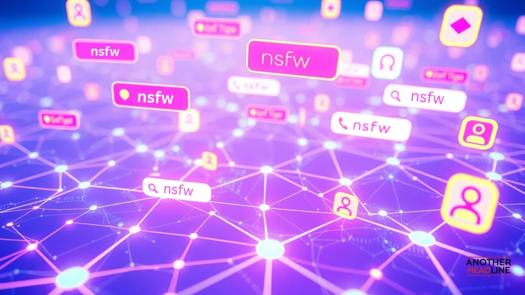 network with trending keywords and nsfw tags showing digital culture growth around davisgonensfw