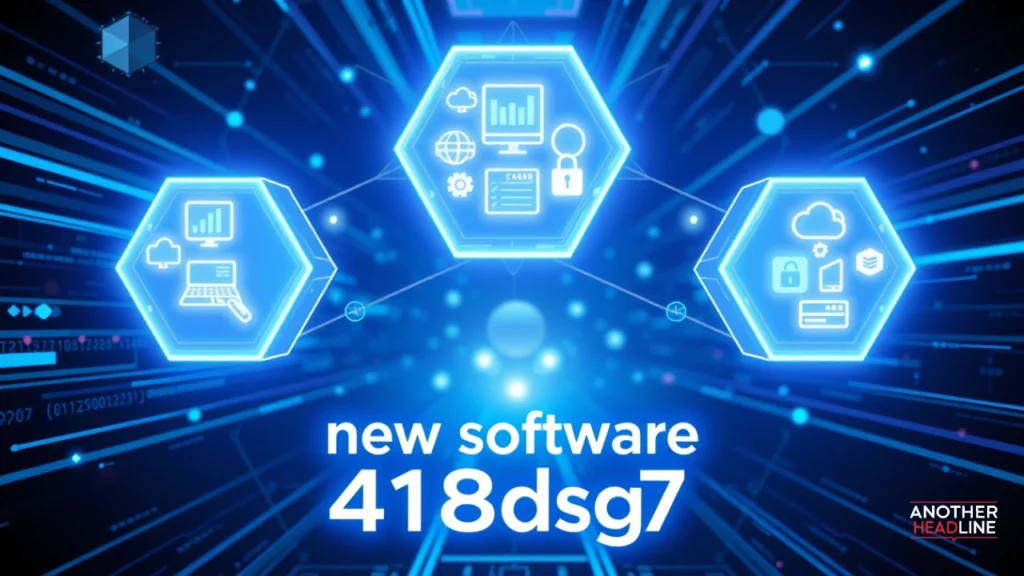 new software 418dsg7 with cloud, coding, cybersecurity, and it service icon define features