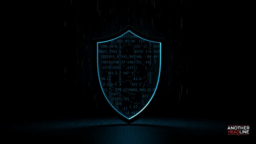 silhouette guarding privacy shield from data leaks, symbolizing Incestfl8x security vigilance