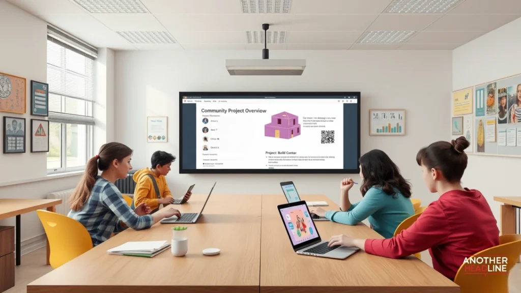 students tracking homework, grades, and lessons on a vibrant schoology alfa dashboard