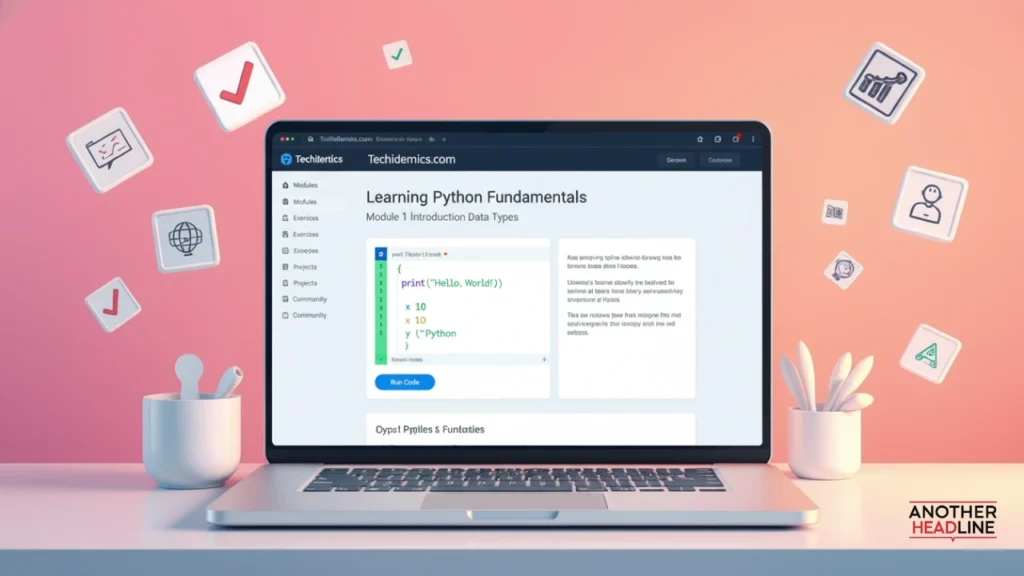 techidemics.com coding platform show on laptop