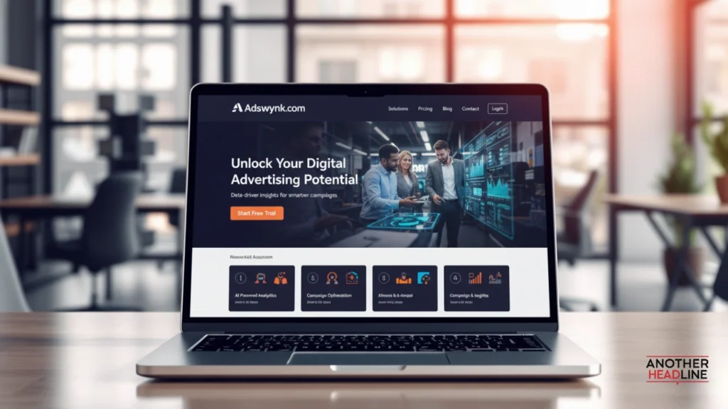 adswynk com dashboard showing on laptop screen
