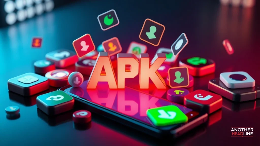 apk marketplace interface with smartphone and app icons for getapkmarkets.com