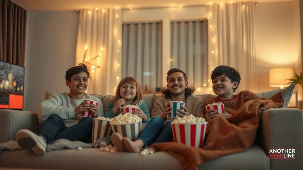 family enjoying a cozy movie night with popcorn and blankets – whatutalkingboutwillis com