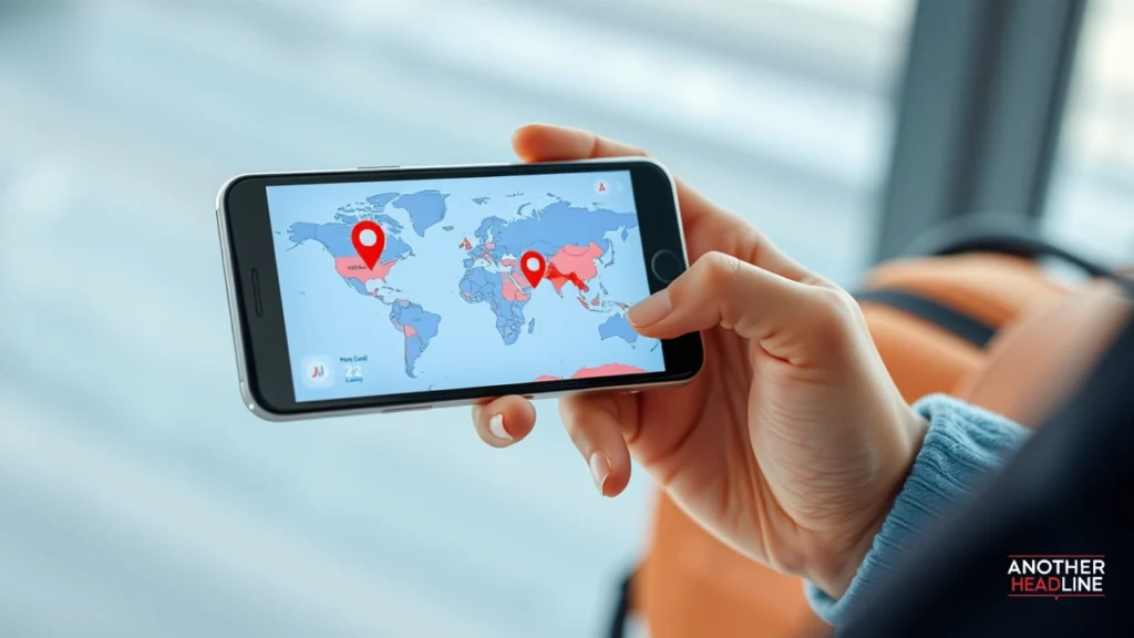 traveler using smartphone and showing map – foxfiny com travel guide