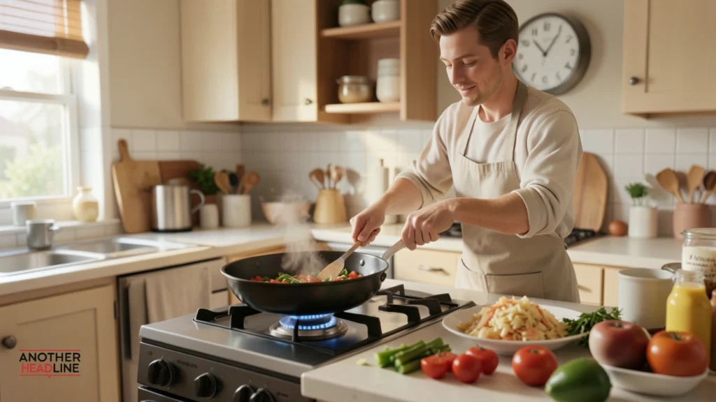busy home kitchen preparing a quick 30-minute meal with fresh ingredients – that-bites .org foodies
