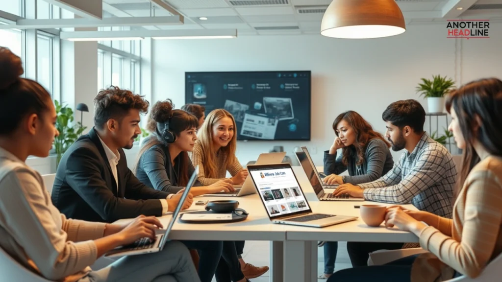 students and creators learning tech tips online in a modern workspace – allhere job com