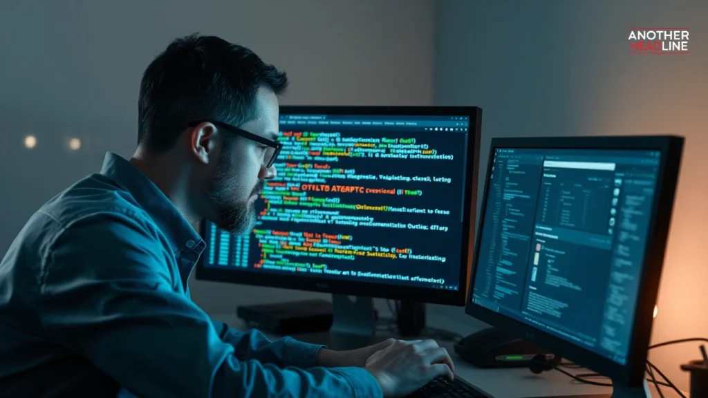 user researching the 010100nbc code on a computer screen with system logs