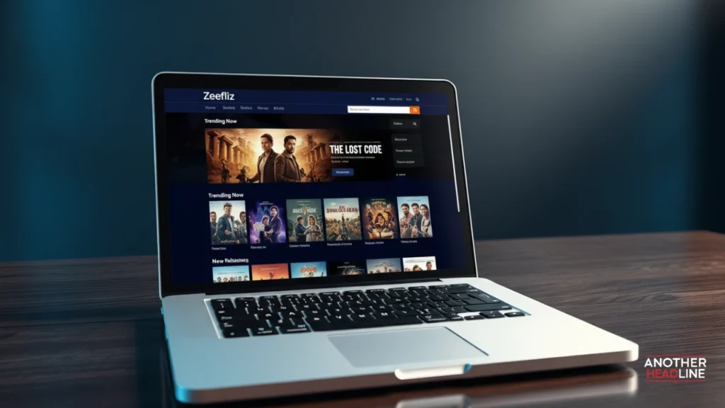 zeefliz movie download website interface on laptop