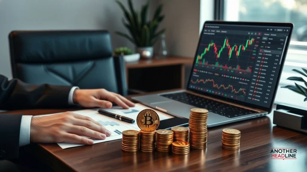 businessman analyzing crypto charts with adrian cryptopronetwork investment insights