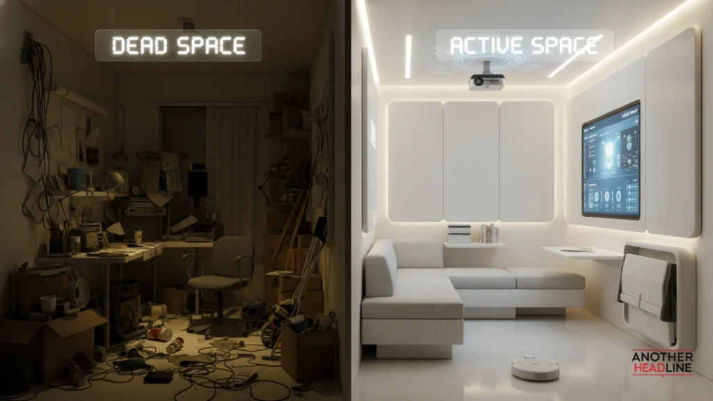 cluttered vs smart organized small room showing space transformation foxydroom com concept