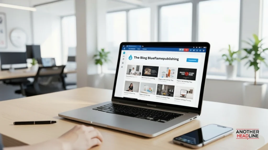 content creator working on a laptop with blogging dashboard