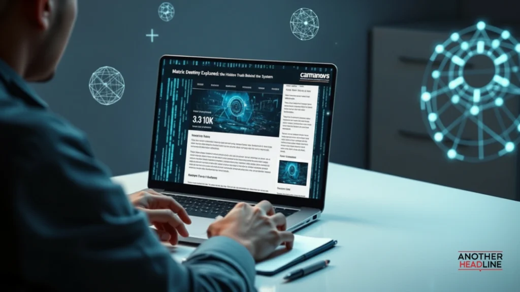 person analyzing carmannews matrix destiny content on a laptop