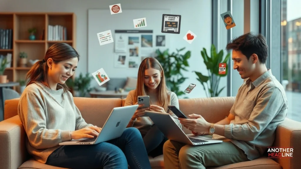 readers browsing online articles on laptops and smartphones and exploring topics on asisnews.com