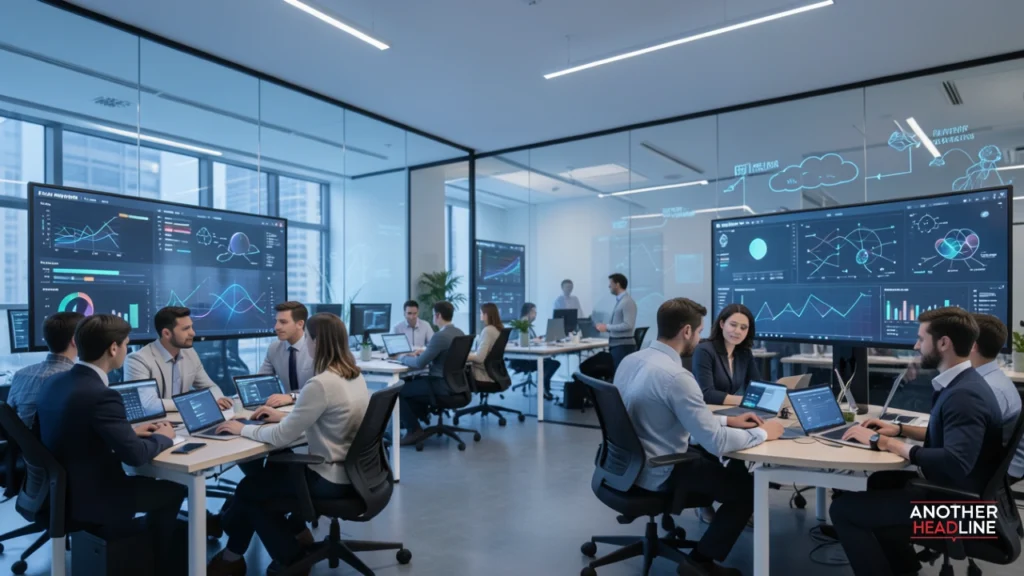 revolvertech crew collaborating on software development and ai technology