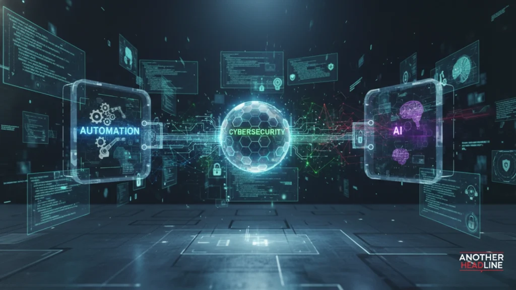 abstract system linking ai, automation, and security, dowsstrike2045 python concept