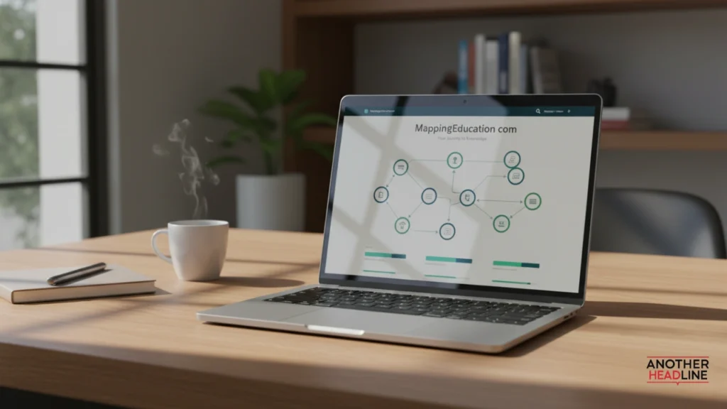 laptop showing mappingeducation com learning dashboard