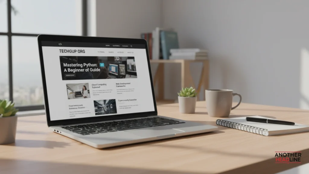 laptop showing techgup org tutorials